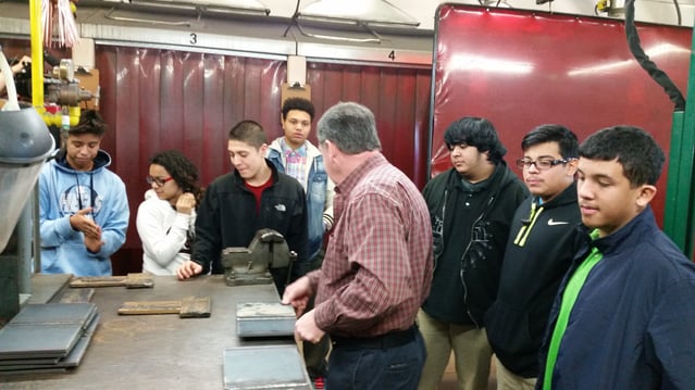 Toledo Public School students in the Hispanic Outreach program tour the Piping Industry Training Center.