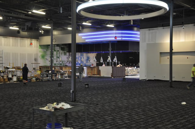 Construction Work is nearly complete at Toledo's new Dave and Buster's.